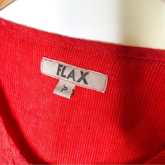Flax Linen Button Down Tunic Top Red 100% Linen size Small P - Picture 6 of 6